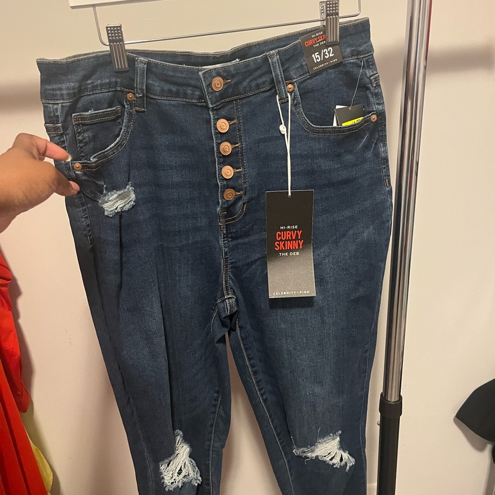 Curvy Skinny Jeans in Dark Blue